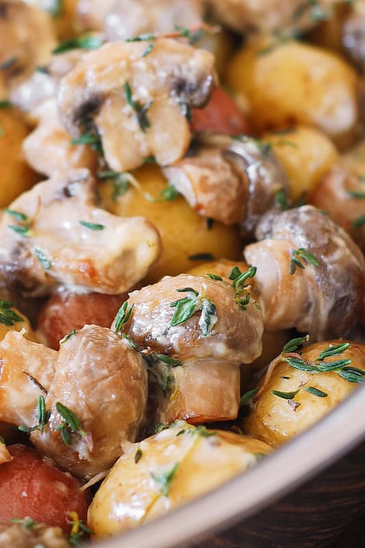 Mushroom Garlic Parmesan Potatoes – Crock Pot