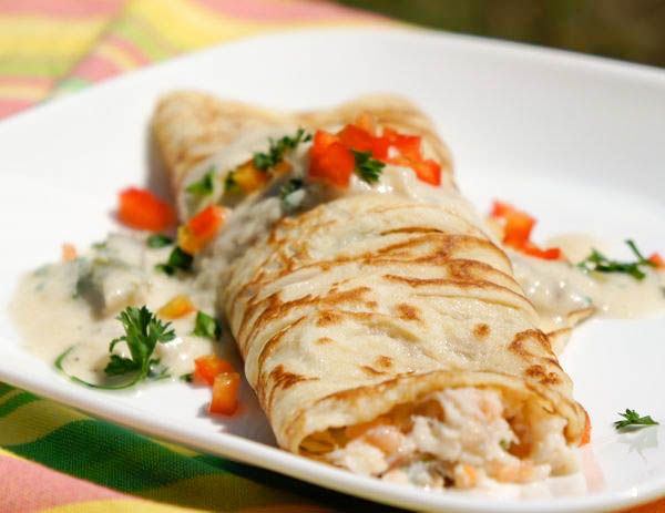 Crepes With Crab and Garlic-Herb Florentine Sauce